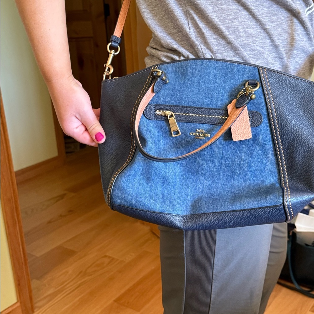 Coach Blue and Tan Women's Bag